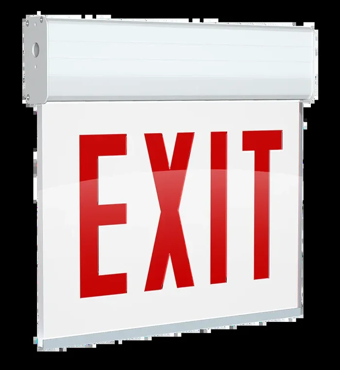 RAB Edgelit New York Exit 2-Face Emergency Red Letter White Panel White Housing (EXITEDGE-WPWNY/E)