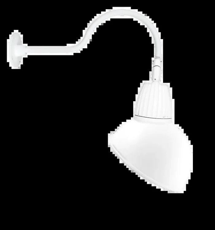 RAB Gooseneck Style1 26W Warm LED 15 Inch Angled Dome Shade Rectangular Reflector White (GN1LED26YRADW)
