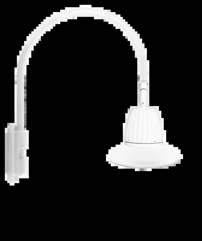 RAB Gooseneck Style5 13W Warm LED 11 Inch Straight Shade White (GN5LED13YST11W)