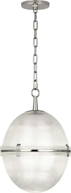 Robert Abbey – S3393 – One Light Pendant – Brighton – Polished Nickel – S3393
