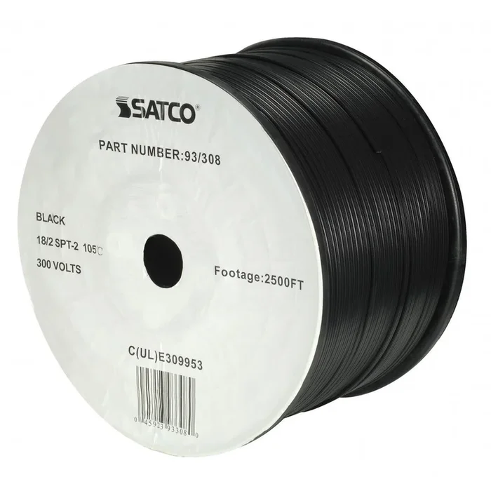 Satco – 93-308 – Lamp And Lighting Bulk Wire – Black – 93308