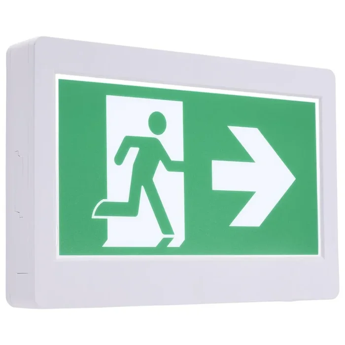SATCO/NUVO Running Man Green Exit Sign 120-347V 2-Hour Backup Single/Dual Face Universal Mounting Thermoplastic (67-500)