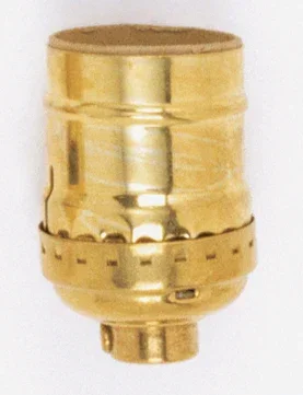 SATCO/NUVO Short Keyless Socket 1/8 IPS 3 Piece Stamped Solid Brass Polished Brass Finish 660W 250V (90-871)