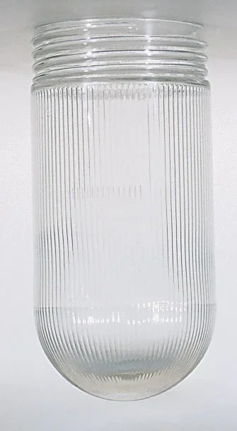 SATCO/NUVO Thread Fitter Crystal Bulb Shade 3-11/32 Inch Diameter 3-11/64 Inch Screw Fitter 6-15/16 Inch Height Clear Ribbed Glass (50-547)