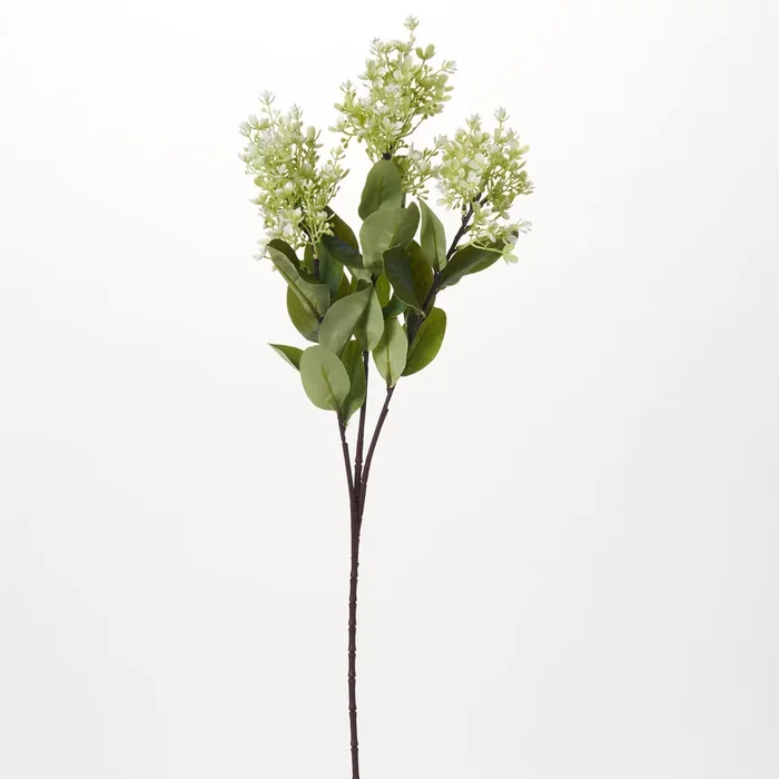 Seeding Green & White PeeGee Cone Hydrangea Faux Long Stem Spray – 29