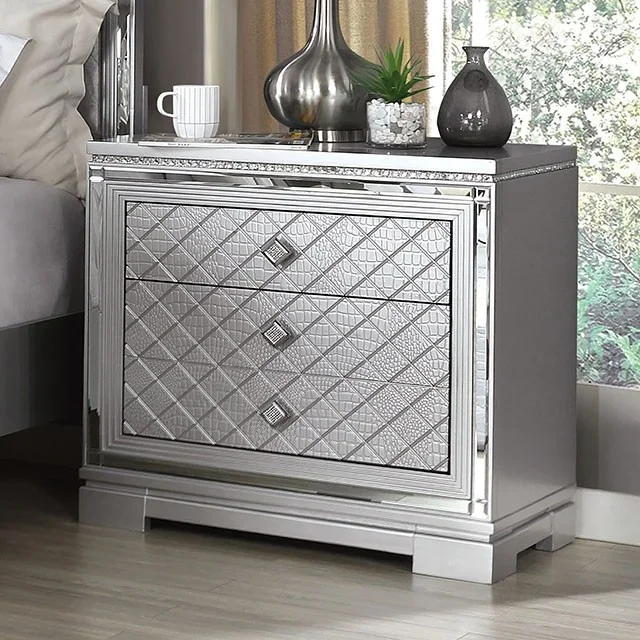 Silver Belleterre Night Stand CM7518N By Furniture of America