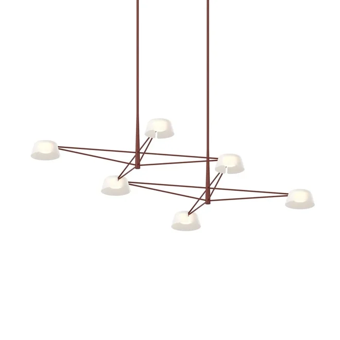 Sonneman – 2036.73W – Six Light Pendant – Oxide Red – 203673W