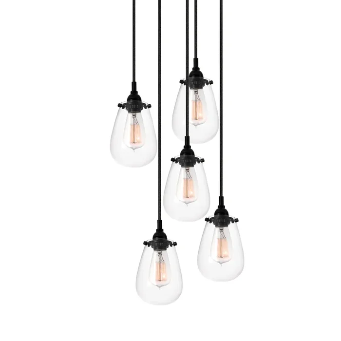 Sonneman – 4295.25 – Five Light Pendant – Chelsea – Satin Black – 429525