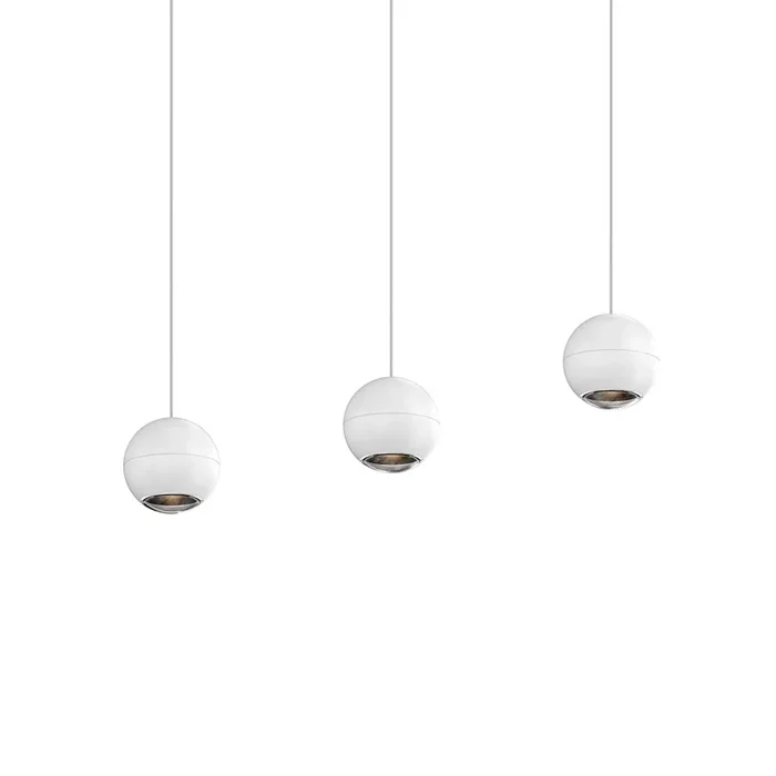 Sonneman – 7506.98 – Three Light Linear Pendant – Hemisphere – Textured White – 750698