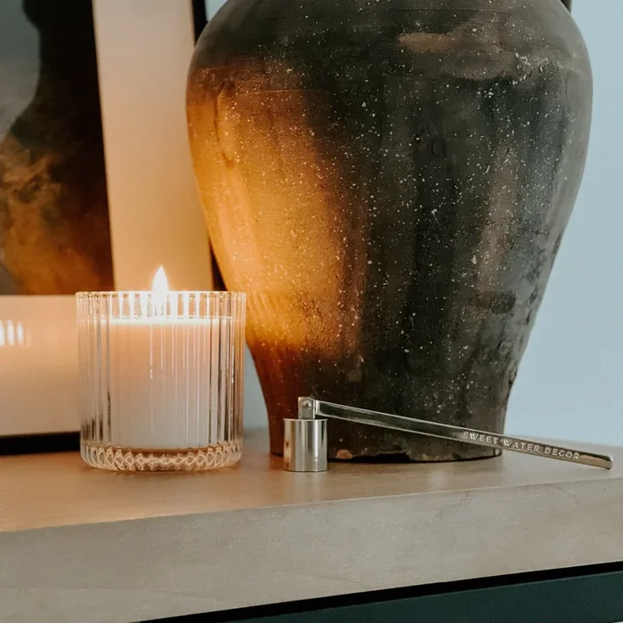 Spa Day Fluted Soy Candle – Ribbed Glass Jar – 11 oz – Decor Steals