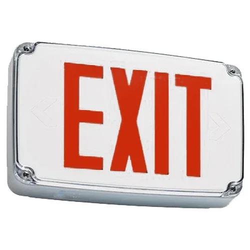 Standard-BL Compact Wet Location Polycarbonate Exit Sign Single Face Green Letters Black Housing Battery Backup (WLEZXTEU1GBEM-CW-SDT)