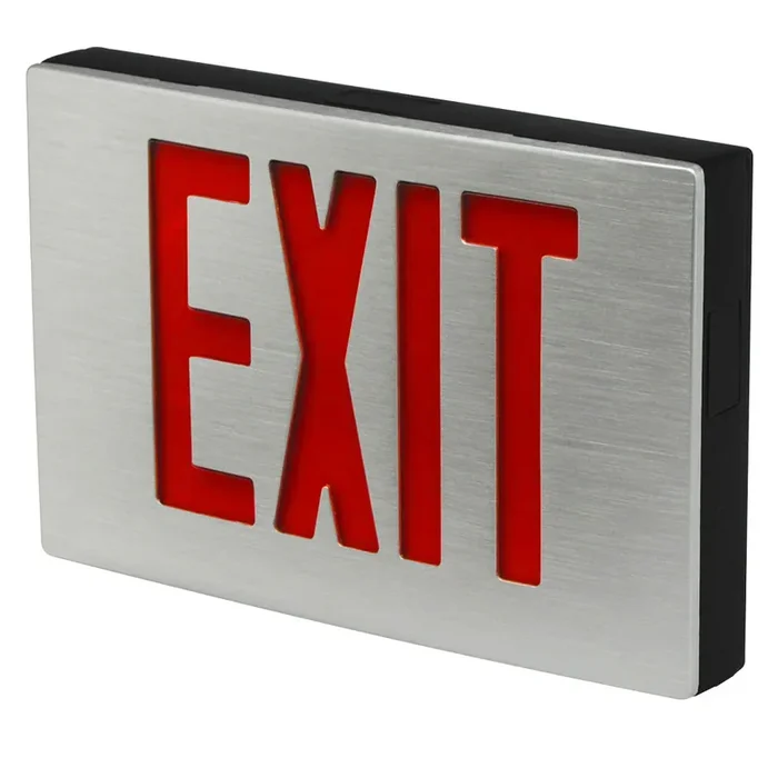 Standard-BL Die-Cast Aluminum Exit Sign Double Face Red Letters Black Housing Aluminum Face Panel AC Only No Self-Diagnostics Dual Circuit With 277V Input No (KXTEU2RBA2C-277-USA)