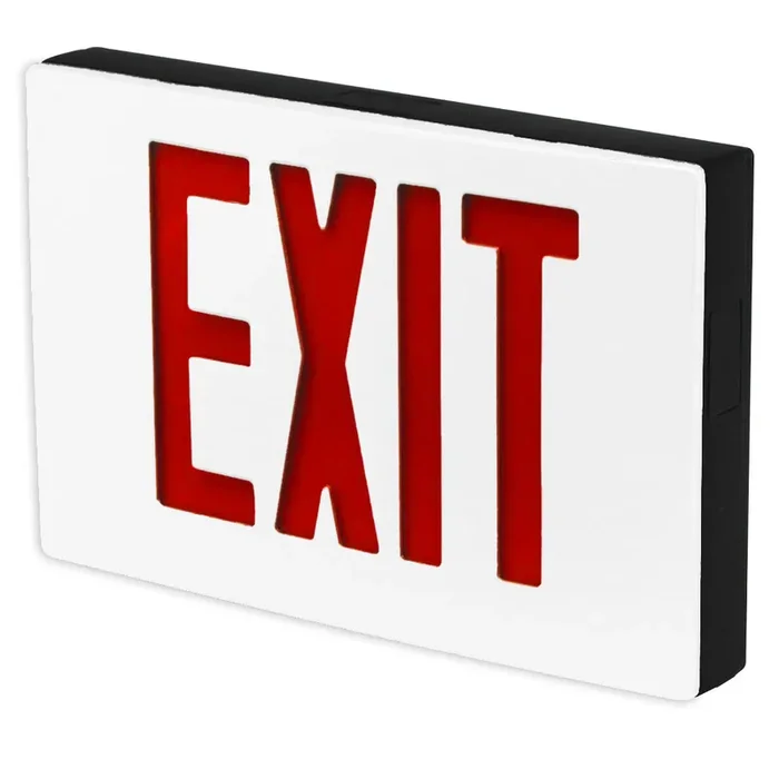 Standard-BL Die-Cast Aluminum Exit Sign Double Face Red Letters Black Housing White Face Panel (Requires Emergency Battery Backup) Dual Circuit 277V No (KXTEU2RBWSDT2C-277)