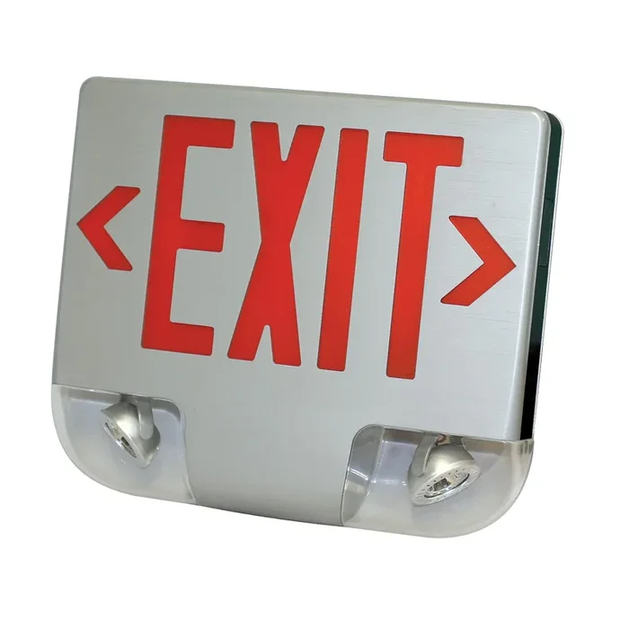 Standard-BL LED Exit And Emergency Combination Double Face Red Letters Aluminum Housing Aluminum Face Panel Battery Backup Remote Capacity Die-Cast Aluminum (CKXTEU2RAAEMRC)
