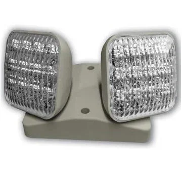 Standard-BL LED Indoor Thermoplastic Remote Double Head For Use With Fixtures With Self-Diagnostic Option Multi-Volt 3.6V/6V/9.6V/12V Gray 12 LEDs 1.5W (RHLED2SDT-MV-HL)