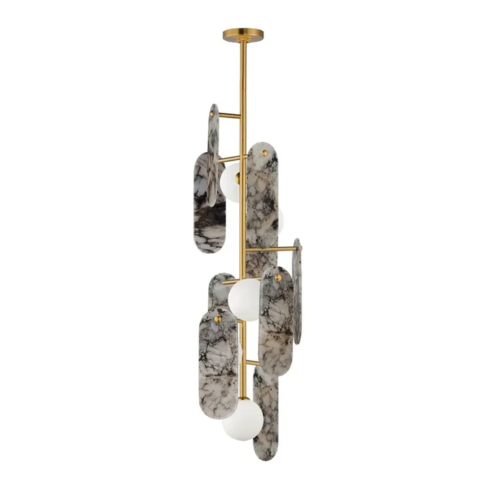 Studio M – SM24827ARYNAB – LED Pendant – Megalith – Stone – Natural Aged Brass – SM24827ARYNAB