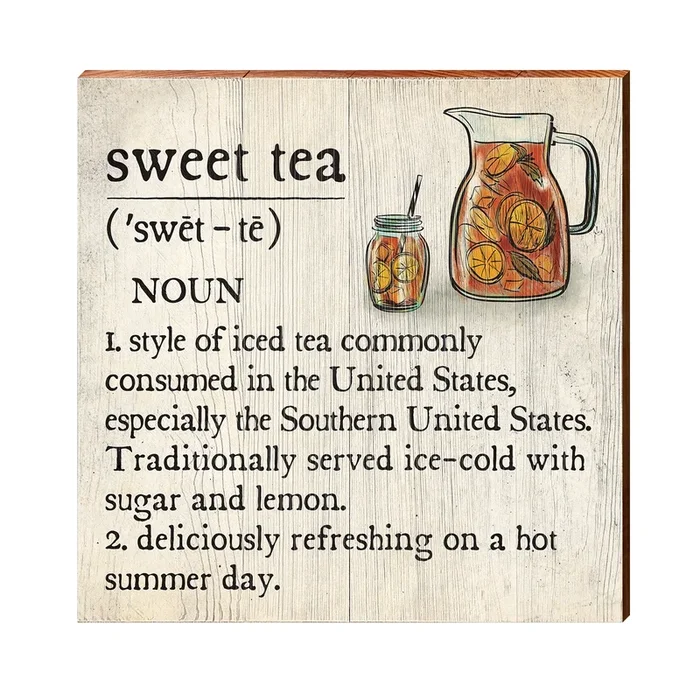 Sweet Tea Definition Wooden Sign | Wall Art Print on Real Wood | Southern Living Home Decor