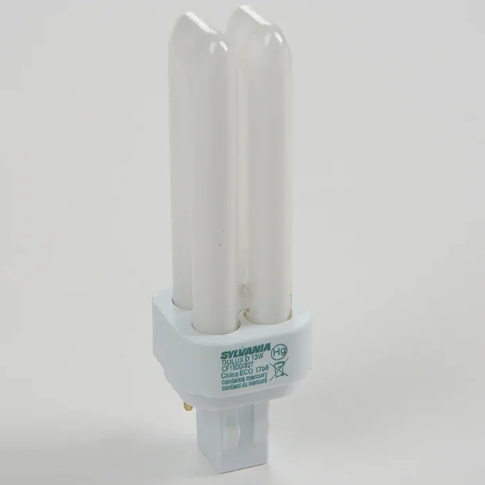 Sylvania CF13DD/827/ECO 13W T4 Quad Tube Compact Fluorescent 2700K 82 CRI Bi-Pin GX23-2 Plug-In Base White Bulb (21117)