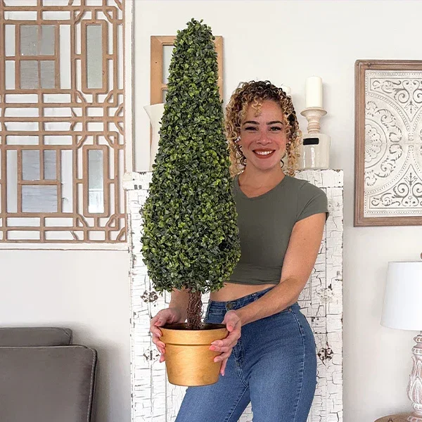 Tall Potted Boxwood Faux Tree – Decor Steals