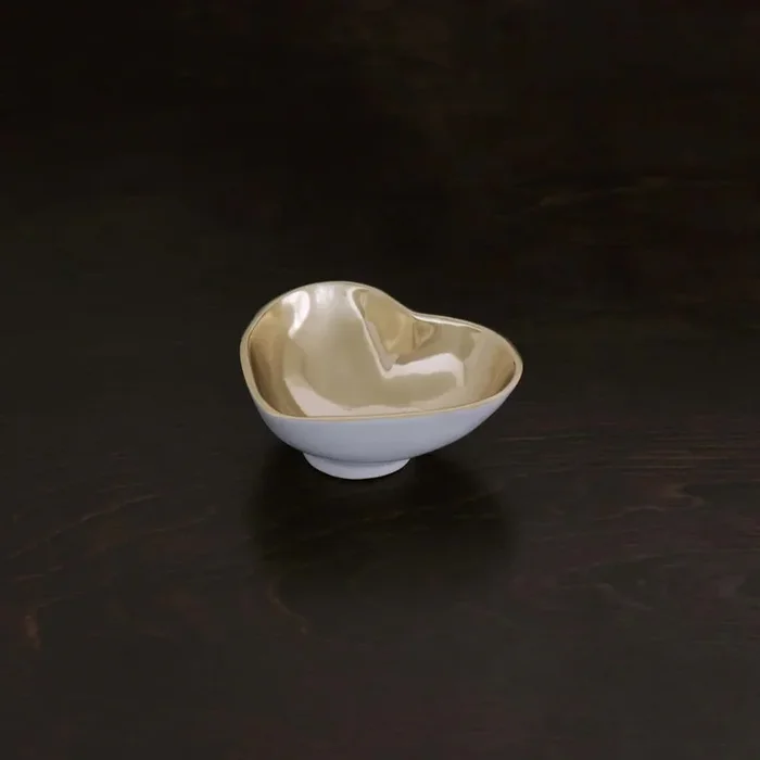 Thanni Heart Mini Bowl – White & Gold by Beatriz Ball