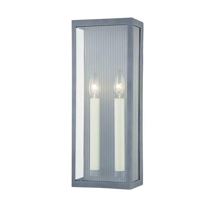 Troy Lighting – B1032-WZN – Two Light Outdoor Wall Sconce – Vail – Weathered Zinc – B1032WZN