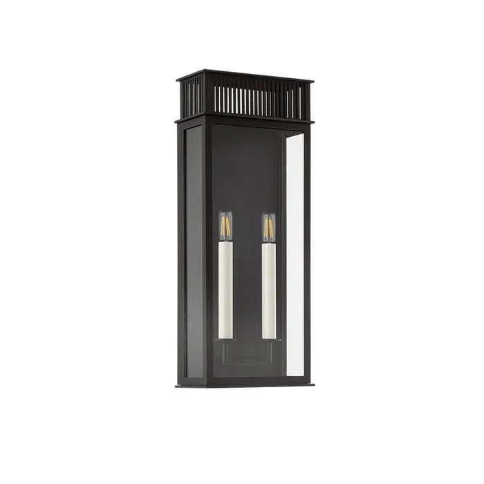 Troy Lighting – B6022-TBK – Two Light Outdoor Wall Sconce – Gridley – Textured Black – B6022TBK