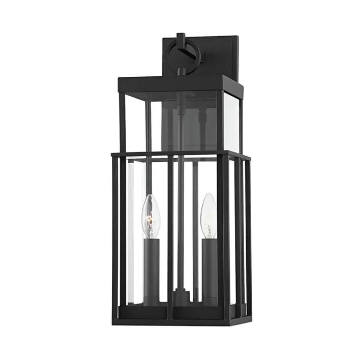 Troy Lighting – B6482-TBK – Two Light Outdoor Wall Sconce – Longport – Textured Black – B6482TBK