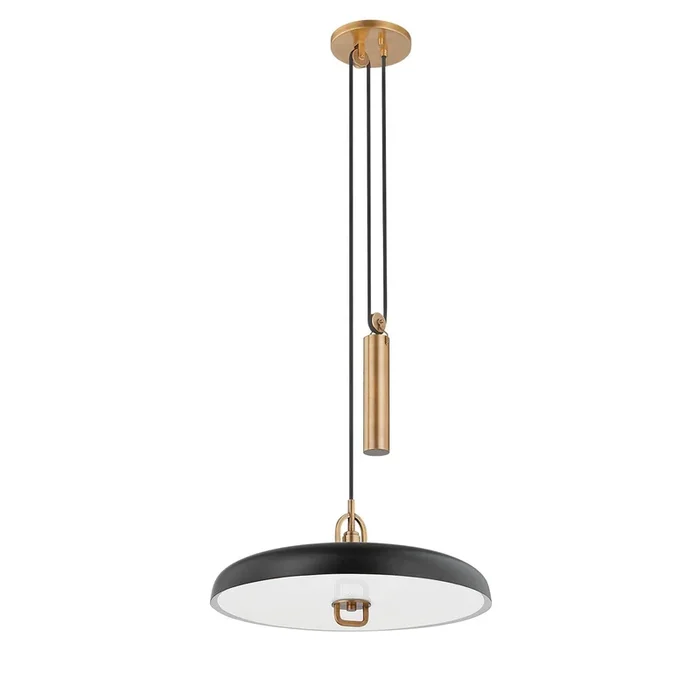 Troy Lighting – F1618-PBR/SBK – LED Pendant – Plummet – Patina Brass/Soft Black – F1618PBRSBK