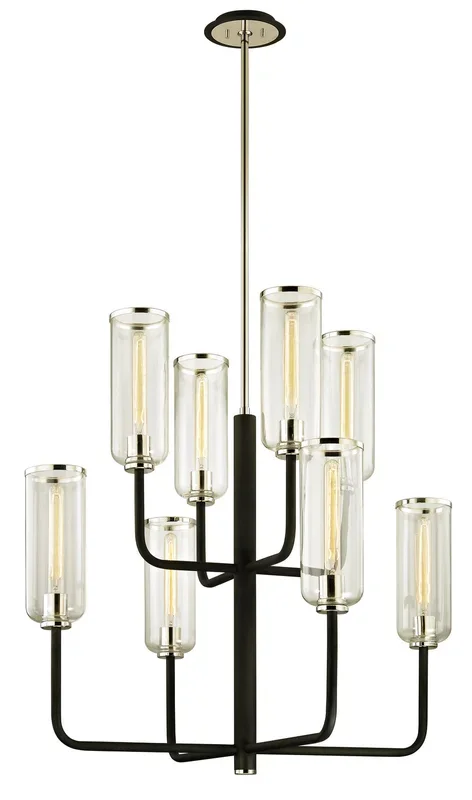 Troy Lighting – F6278-TBK/PN – Eight Light Chandelier – Aeon – Textured Black & Polish Nickel – F6278TBKPN