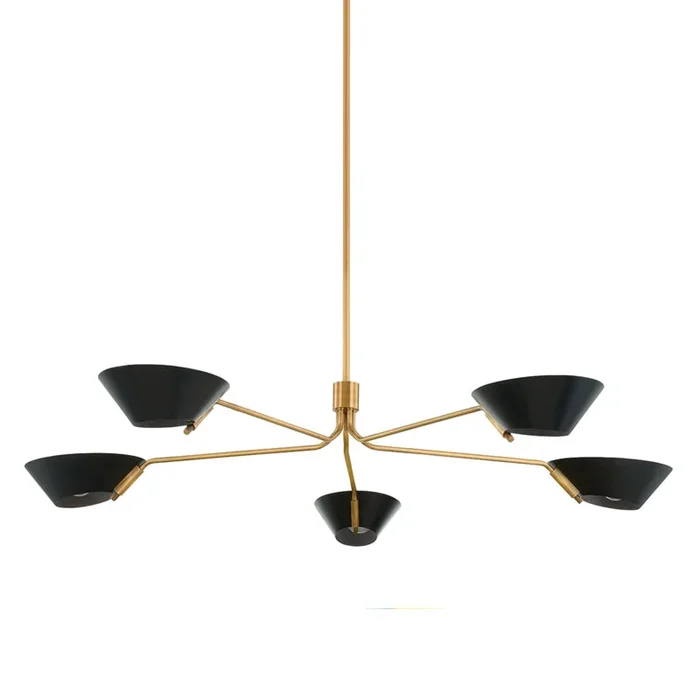 Troy Lighting – F8163-PBR/SBK – Five Light Chandelier – Sacramento – Patina Brass/Soft Black – F8163PBRSBK