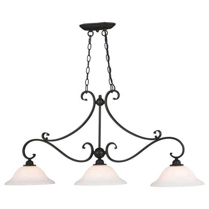 Vaxcel – Three Light Linear Chandelier – Monrovia