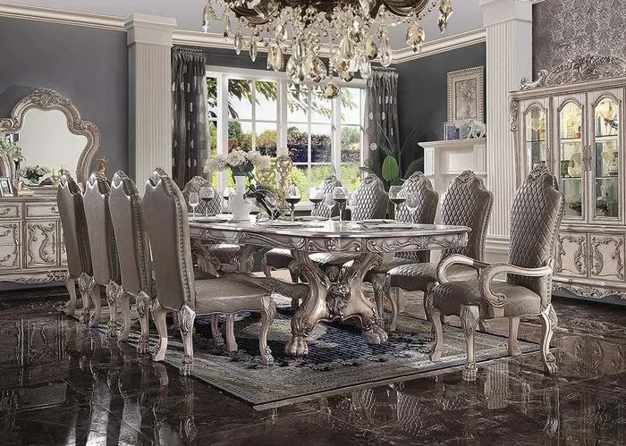 Vintage Bone White Finish Dresden Dining Table 68175 by ACME