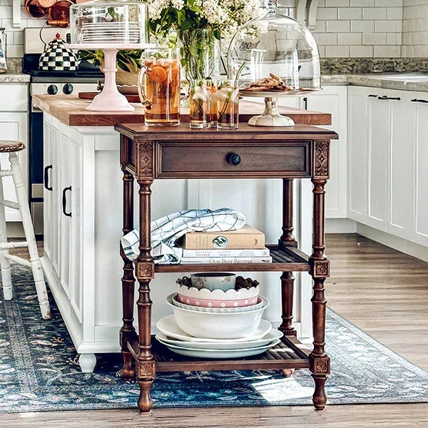 Vintage Inspired Distressed Dark Wood Side Table – Decor Steals