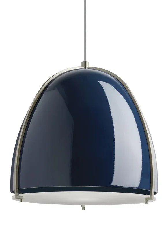 Visual Comfort Modern – 700TDPRVPUS – One Light Pendant – Paravo – Blue/Satin Nickel – 700TDPRVPUS