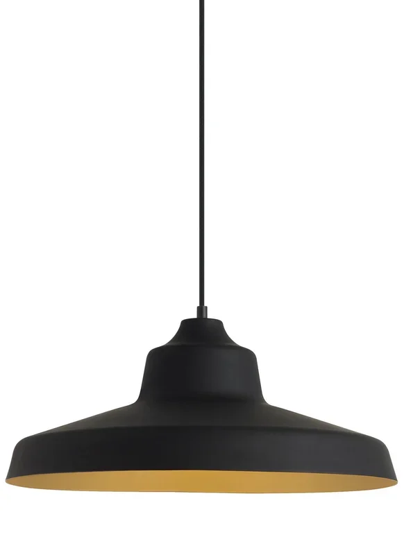 Visual Comfort Modern – 700TDZVOBG – One Light Pendant – Zevo – Black/Gold – 700TDZVOBG
