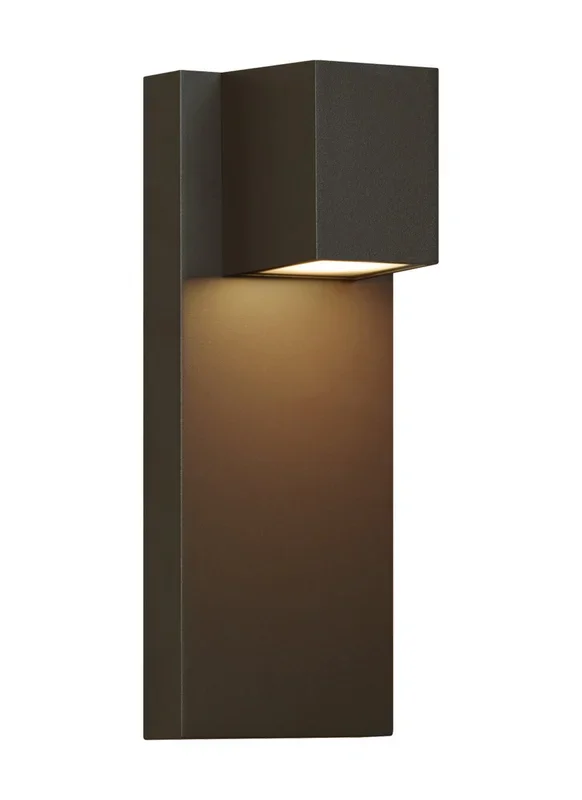 Visual Comfort Modern – 700WSQDRZ-LEDWD – LED Outdoor Wall Lantern – Quadrate – Bronze – 700WSQDRZLEDWD