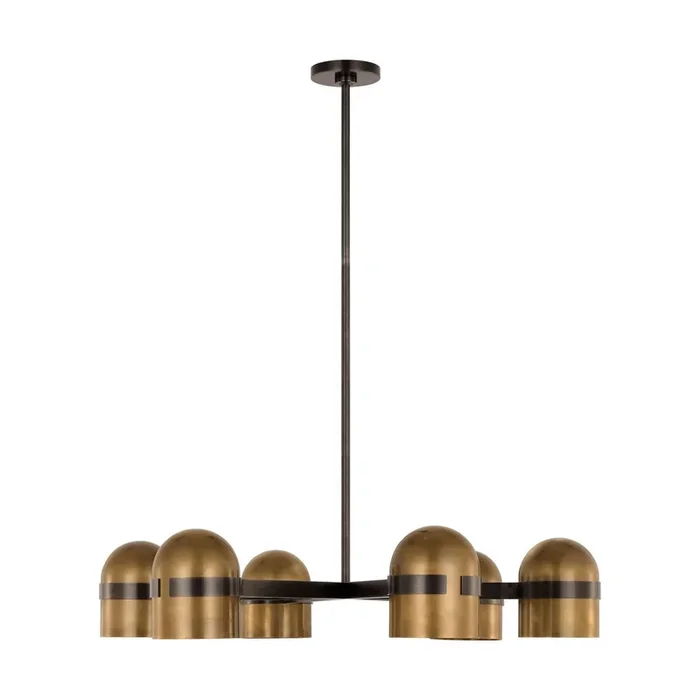 Visual Comfort Modern – AKCH33427BDZ/BWB – LED Chandelier – Octavia – Blackened Bronze/Bright Worn Brass – AKCH33427BDZBWB