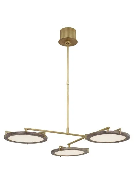 Visual Comfort Modern – CDCH17227WONB – LED Chandelier – Shuffle – Natural Brass – CDCH17227WONB