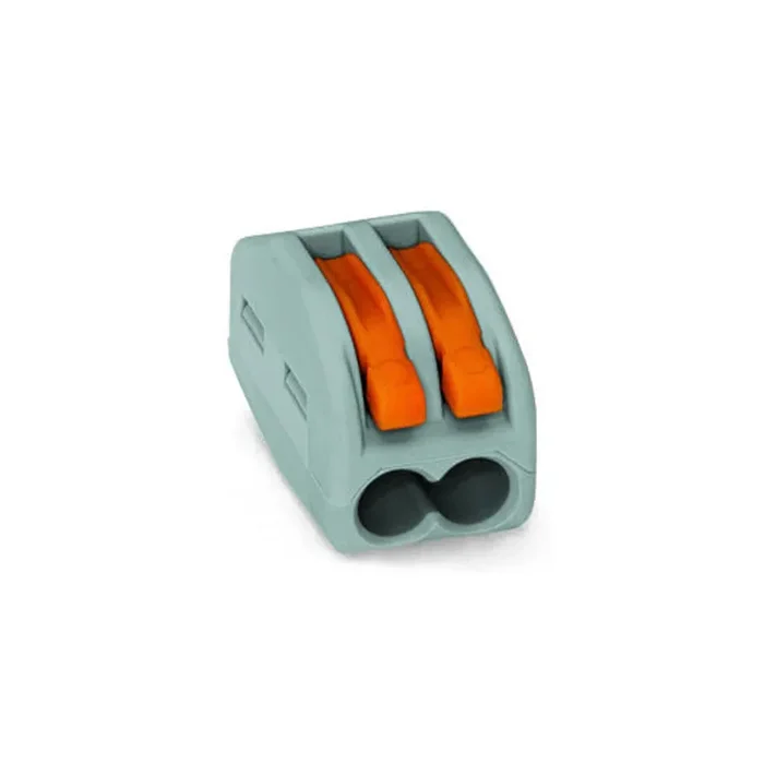 Wago Classic Splicing Connector For All Conductor Types Gray Clam Shell (222-412)