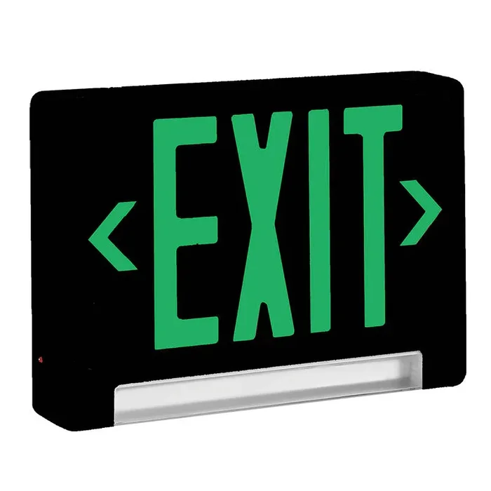 Westgate Manufacturing Combination Exit Emergency Light Bar 120-277V Universal 1 Or 2 Face Green Black (XIT-STRIP-2G-B)