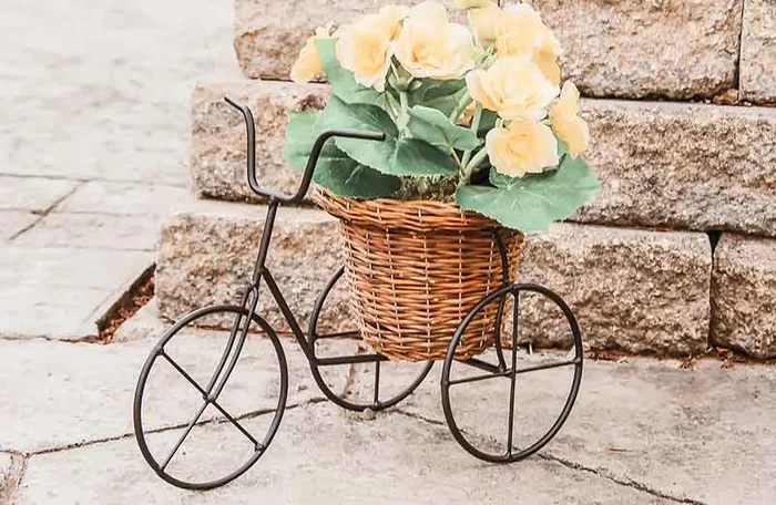 Willow Basket Bicycle Planter | Spring Farmhouse – Decor Steals
